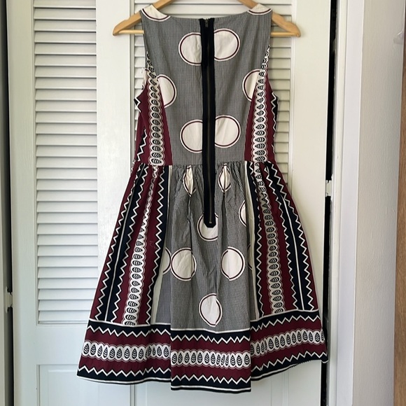 Maeve Anthropology Moon Song Sleeveless Dress | Black, Red, Cream | Size 4 - Picture 5 of 8